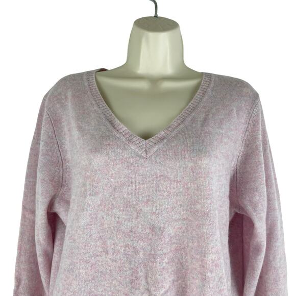 Qi Cashmere V Neck Long Sleeve Sweater Unicorn Purple Size XL - Picture 3 of 7
